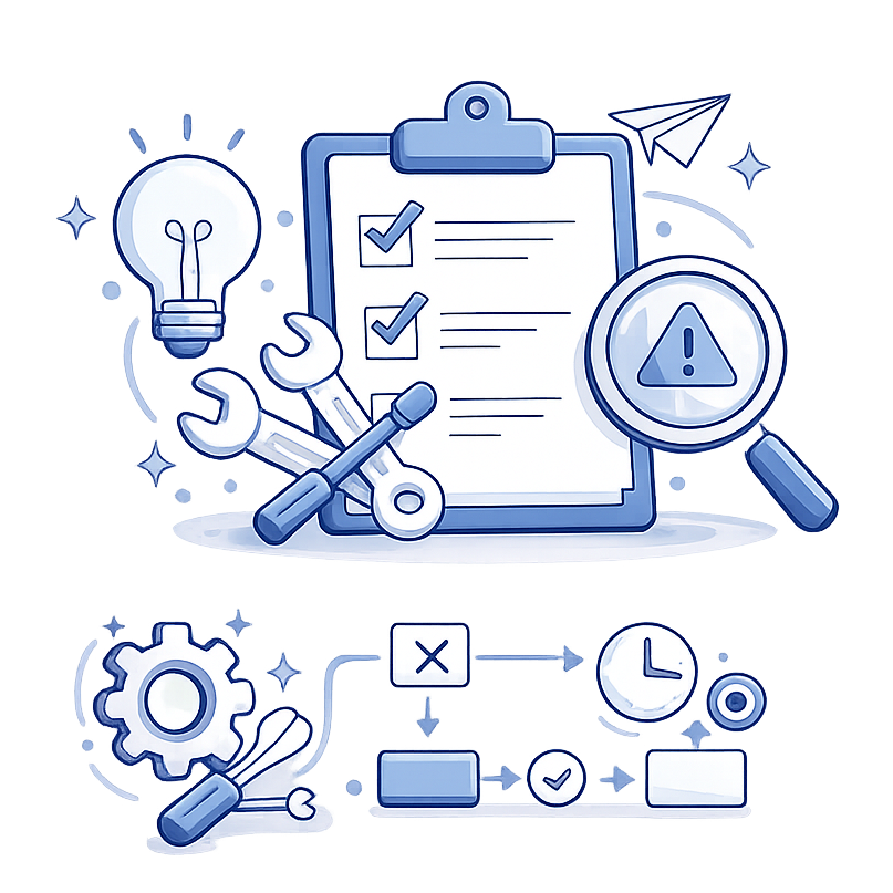 Illustration qui représente les actions correctives 